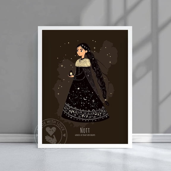 Nott Goddess of Night Norse Mythology Nordic Art, Unframed Poster