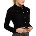 thumbnail image 1 of Notus Fashion Women’s Premium Button-Down Denim Jacket - Elegant Comfort Soft, Stylish, and Versatile Long Sleeve Jean Jacket Black M, 1 of 6
