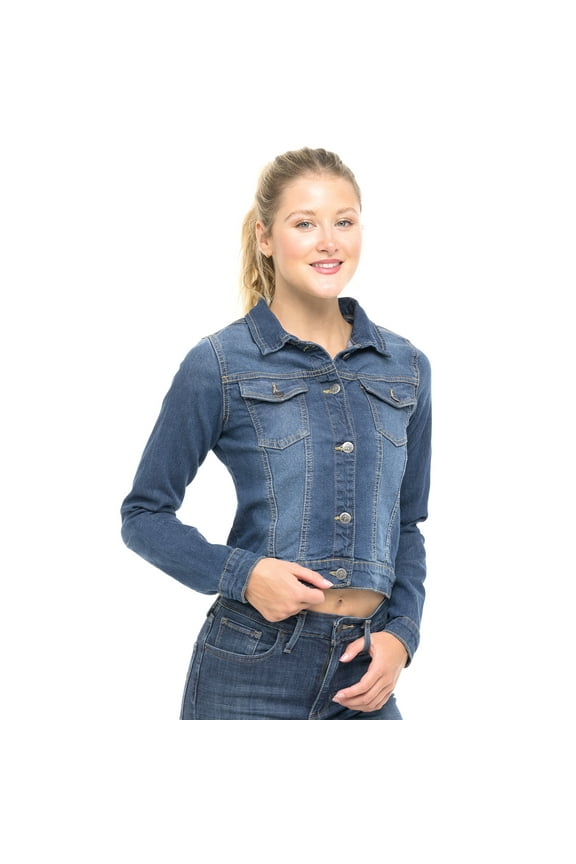 Notus Fashion Women’s Premium Button-Down Denim Jacket - Elegant Comfort Soft, Stylish, and Versatile Long Sleeve Jean Jacket Light Blue M