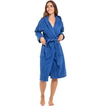 Notus Hooded Bathrobe for Women Soft Spa Nightgowns 100% Cotton Terry robes for men - Towel Bathrobe Unisex Terry Cloth Bathrobe, Soft Shower Spa Robe Blue M