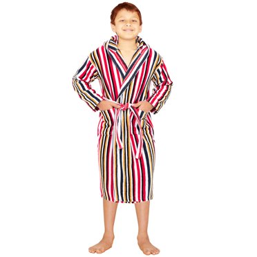 SKYLINEWEARS Kids Hooded Terry Cotton Bathrobe – Unisex Dressing Gown – Sizes 4-14