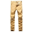 thumbnail image 1 of Notus Men Ripped Destroyed Pants - Slim Fit Stretched Skinny Pants for Men, Distressed Straight Leg Regular Fit Denim Jeans Khaki W38 x 30L, 1 of 2