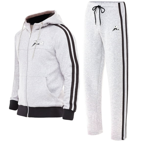 Notus Men Sweatsuits 2 Piece Set - Thick Fleece Lined Warm Long Sleeve Hoodies Sweatshirt Casual Sweatpants Tracksuit Lounge Set - men’s 2pcs Jogger Outfit Track suit Gray XXL