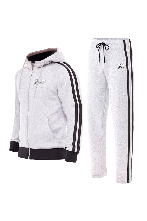 Notus Men Sweatsuits 2 Piece Set - Thick Fleece Lined Warm Long Sleeve Hoodies Sweatshirt Casual Sweatpants Tracksuit Lounge Set - men’s 2pcs Jogger Outfit Track suit Gray S