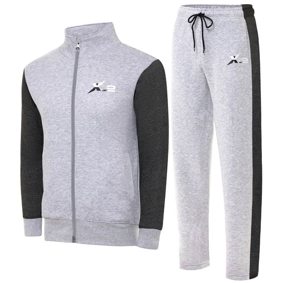 Notus Men’s Collar Tracksuits Sweatsuits Track Suits Set 2 Piece Fleece Athletic Jogging Sweatpants Sweat Suits 2 Piece Jogger Set 2-piece set sweatsuits Charcoal Gray XXXL