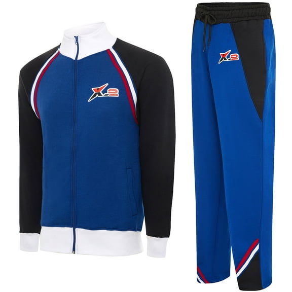 Notus Men’s Collar Tracksuits Sweatsuits Track Suits Set 2 Piece Fleece Athletic Jogging Sweatpants Sweat Suits 2 Piece Jogger Set 2-piece set sweatsuits Multi Color Blue L