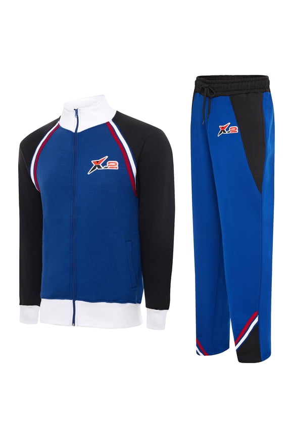 Notus Men’s Collar Tracksuits Sweatsuits Track Suits Set 2 Piece Fleece Athletic Jogging Sweatpants Sweat Suits 2 Piece Jogger Set 2-piece set sweatsuits Multi Color Blue L