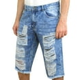 thumbnail image 1 of Notus Men's Distressed Ripped Denim Jean Shorts - Stylish, Comfortable, Durable, Summer Casual Wear Ice Wash Blue 38, 1 of 4
