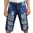 thumbnail image 1 of Notus Men's Distressed Ripped Denim Jean Shorts - Stylish, Comfortable, Durable, Summer Casual Wear Indigo Blue 30, 1 of 3