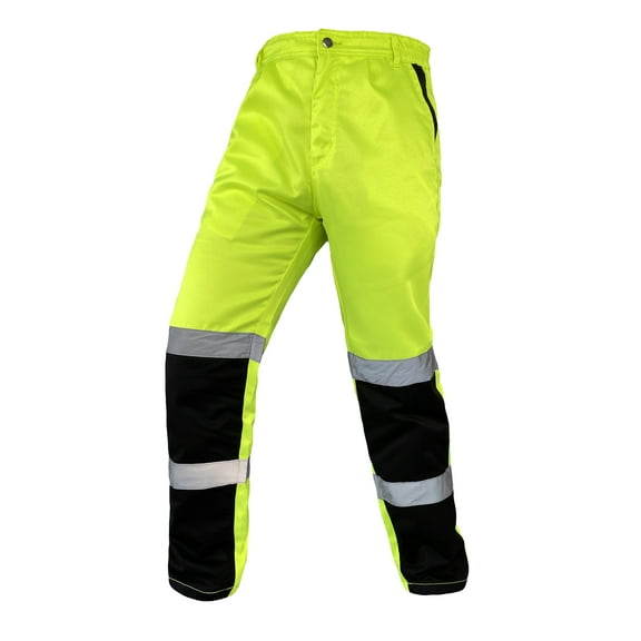 Notus Men’s High Visibility Two-Tone Reflective Pants Hi Vis Cargo Safety Work Pants S6 Lime 30-30