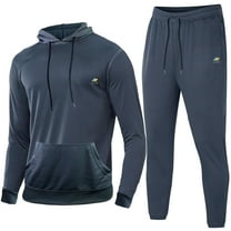 Notus Men’s Hooded Tracksuits 2-Piece Sweatsuits Set – Athletic Pullover Hoodie and Pants Charcoal L