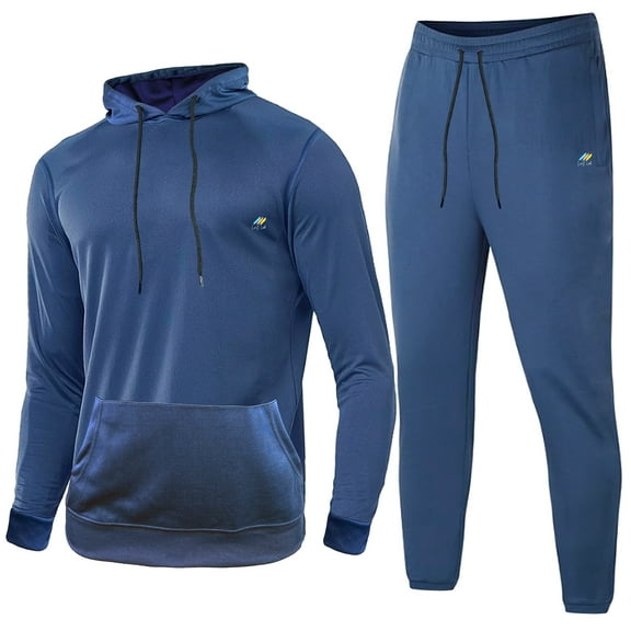 Notus Men’s Hooded Tracksuits 2-Piece Sweatsuits Set – Athletic Pullover Hoodie and Pants Navy XXXL