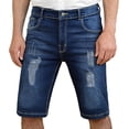thumbnail image 1 of Notus Men's Lightly Distressed Stretch Denim Jean Shorts - Comfortable & Durable Summer Wear NY Blue 30, 1 of 3