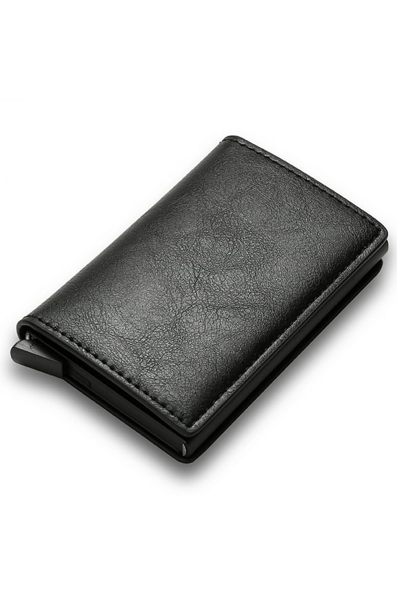 Notus Men’s Minimalist Aluminium Credit Debit Card Money Holder Ultra Metal RFID Blocking Real Carbon Fiber Pop up Card Wallet Minimalist Aluminium Credit Debit Card Money Holder Black