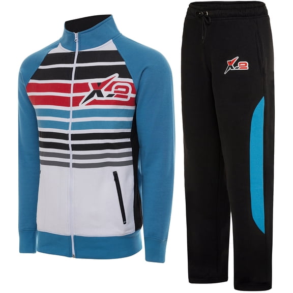 Notus Men’s Track Suits Set 2 Piece sweatsuits 2-piece set Jogger suit for men jogging suits for men 2 piece Sweatpants Sweat Suits Collar fleece tracksuit Multi Colors Turquoise M