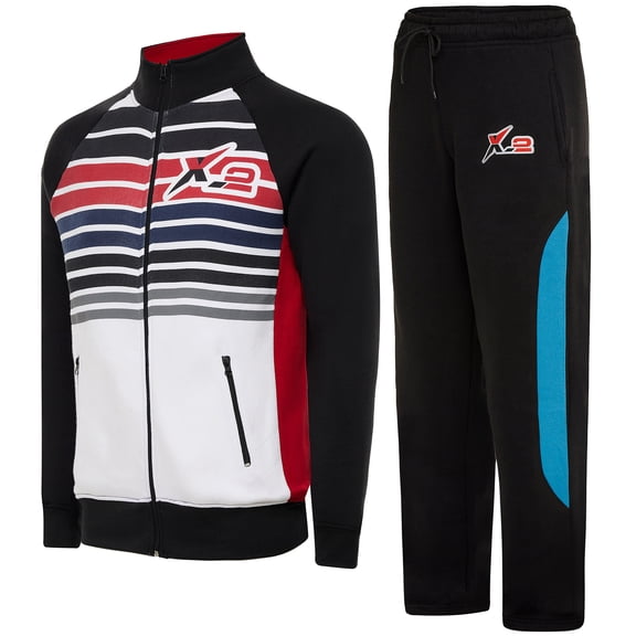 Notus Men’s Track Suits Set 2 Piece sweatsuits 2-piece set Jogger suit for men jogging suits for men 2 piece Sweatpants Sweat Suits Collar fleece tracksuit Multi Colors Black L