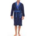 thumbnail image 1 of Notus Shawl Collar Bathrobe for Men Soft Spa Nightgowns 100% Cotton Terry robes for Women - Towel Bathrobe Unisex Terry Cloth Bathrobe, Soft Shower Spa Robe Blue Collar Navy XXL, 1 of 7