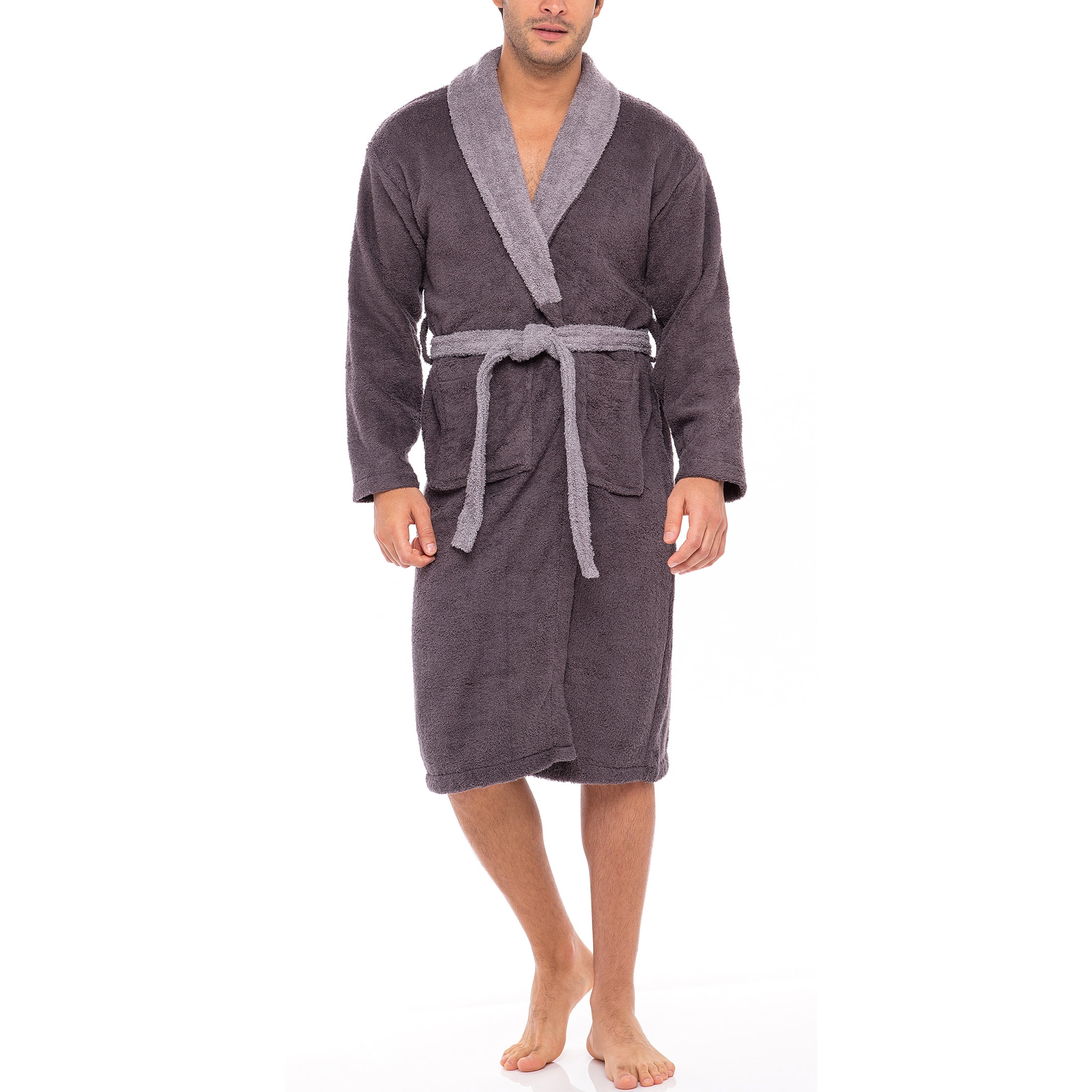 Notus Shawl Collar Bathrobe for Men Soft Spa Nightgowns 100% Cotton ...