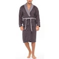 thumbnail image 1 of Notus Shawl Collar Bathrobe for Men Soft Spa Nightgowns 100% Cotton Terry robes for Women - Towel Bathrobe Unisex Terry Cloth Bathrobe, Soft Shower Spa Robe Gray Collar Charcoal XXL, 1 of 7