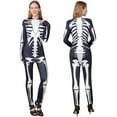 thumbnail image 1 of Notus Skeleton Bodysuits for Halloween Women's Sexy Skeleton Costume Cosplay Bodysuit Outfit Zip Up Jumpsuit Black XS, 1 of 7