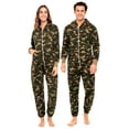 thumbnail image 1 of Notus Unisex Adult One Piece Pajama Hooded Zip Sleepwear Jumpsuit for Men and Women Camo Green L, 1 of 6