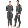 thumbnail image 1 of Notus Unisex Adult 0nesie One Piece Pajama Romper Hooded Zip Sleepwear Jumpsuit for Men and Women Charcoal L, 1 of 6