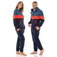 thumbnail image 1 of Notus Unisex Adult 0nesie One Piece Pajama Romper Hooded Zip Sleepwear Jumpsuit for Men and Women Dark Navy Orange XL, 1 of 6