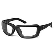 Notus Wind Blocking Padded Foam Sunglasses for Outdoors, 100% UVA + UVB Protection, Glossy Black Frame/Clear Lens