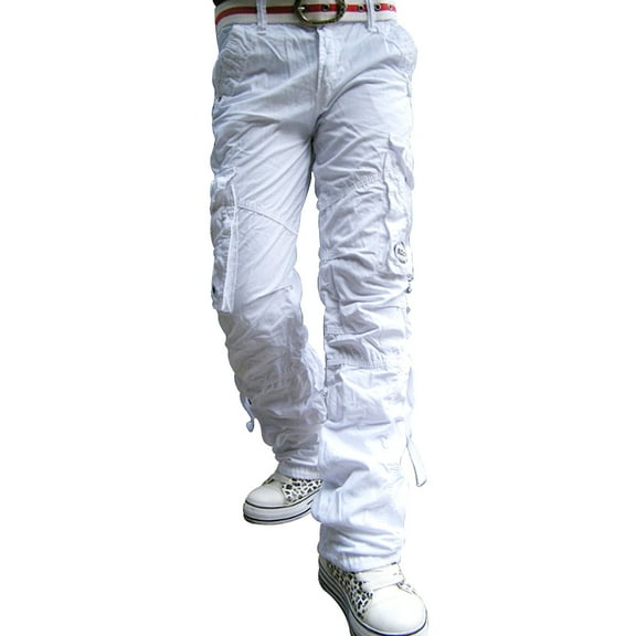 Notus Women's Cargo Pants with Pockets - Casual Military Tactical Hiking Combat Cotton Trousers for Work and Outdoor Activities White XL