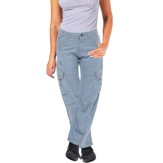 Notus Women's Casual Cargo Pants with Pockets - Military Army Hiking Combat Tactical Work Trousers in Cotton Gray XL