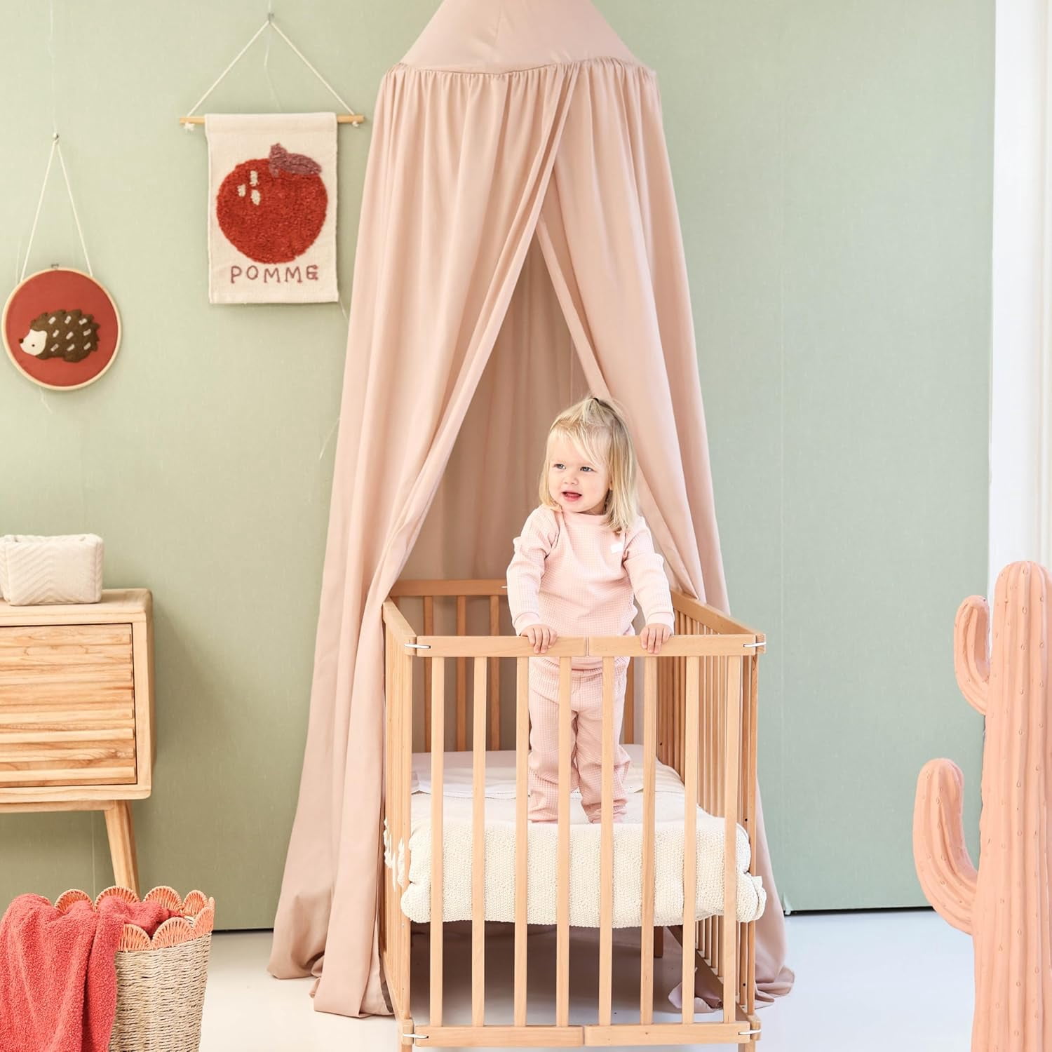 Nougat Kids Bed Canopy for Child Bedroom | Nursery Crib Hanging Curtain | Baby Mosquito Net Bedding for Girls Play Room Decoration | Reading Nook Canopies Toddler Dome Tent