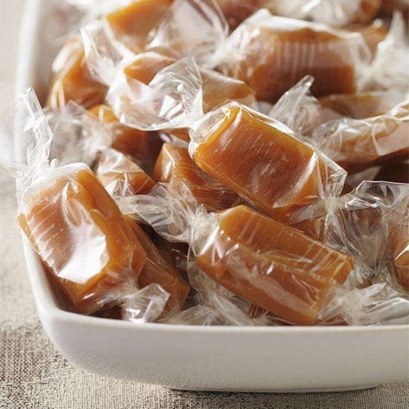 Nougat Wrappers - Caramel - Candy Cellophane Wrapping Paper, 500 Sheets+5 Packing Bags (3.5"x3")