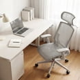 thumbnail image 1 of Nouhaus Airex Gray Mesh, High Back, Headrest, 3D Armrests, 3-Level Tilt, Wide Cushion Office Chair for Home & Office, 1 of 11