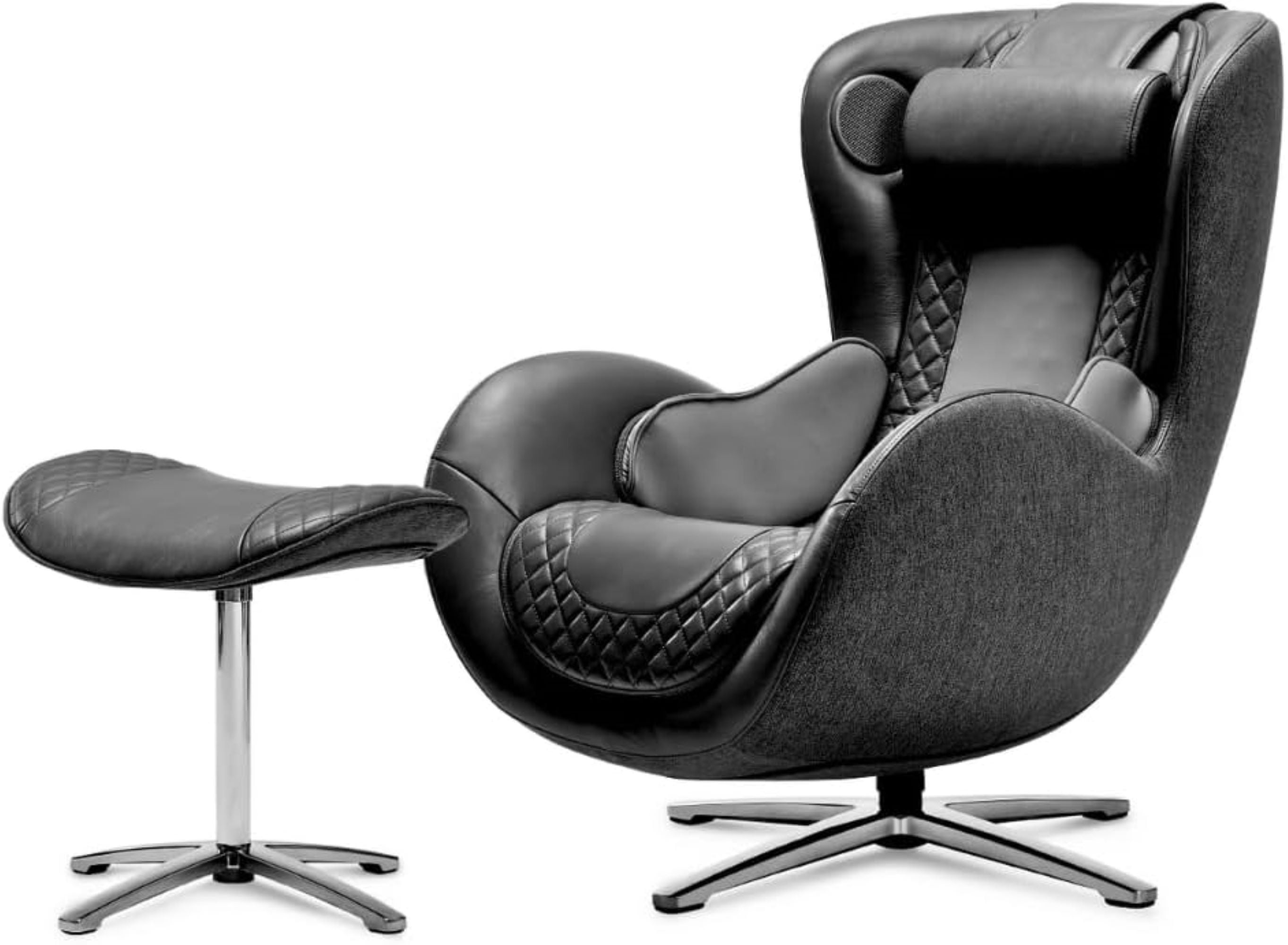 Nouhaus Classic Massage Chair with Ottoman. BLUE Leather Lounge Chair with Percussive Shiatsu Chair Massager Bluetooth Speaker and Recliner. Comfy Room Chair with Spot and Full Body Massager Walmart.c...