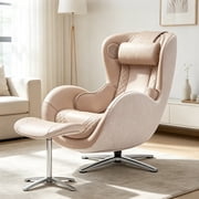 Nouhaus Heated Classic Massage Chair Full Body and Spot Massaging Recliner with Ottoman, Bluetooth Speaker, in-Chair Charger Mellow Sand
