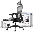 thumbnail image 1 of NOUHAUS Ergo3DL Ergonomic High-Back Mesh Office Chair with Adjustable Headrest, Lumbar Support, and Armrests, Gray, 1 of 6