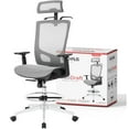 thumbnail image 1 of Nouhaus High Back Drafting Office Chair Ergonomic Mesh Computer Chair with Adjustable Footrest, Headrest, Armrest and Integrated Coat Hanger, Swivel Desk Chair Tilt Function, 1 of 7