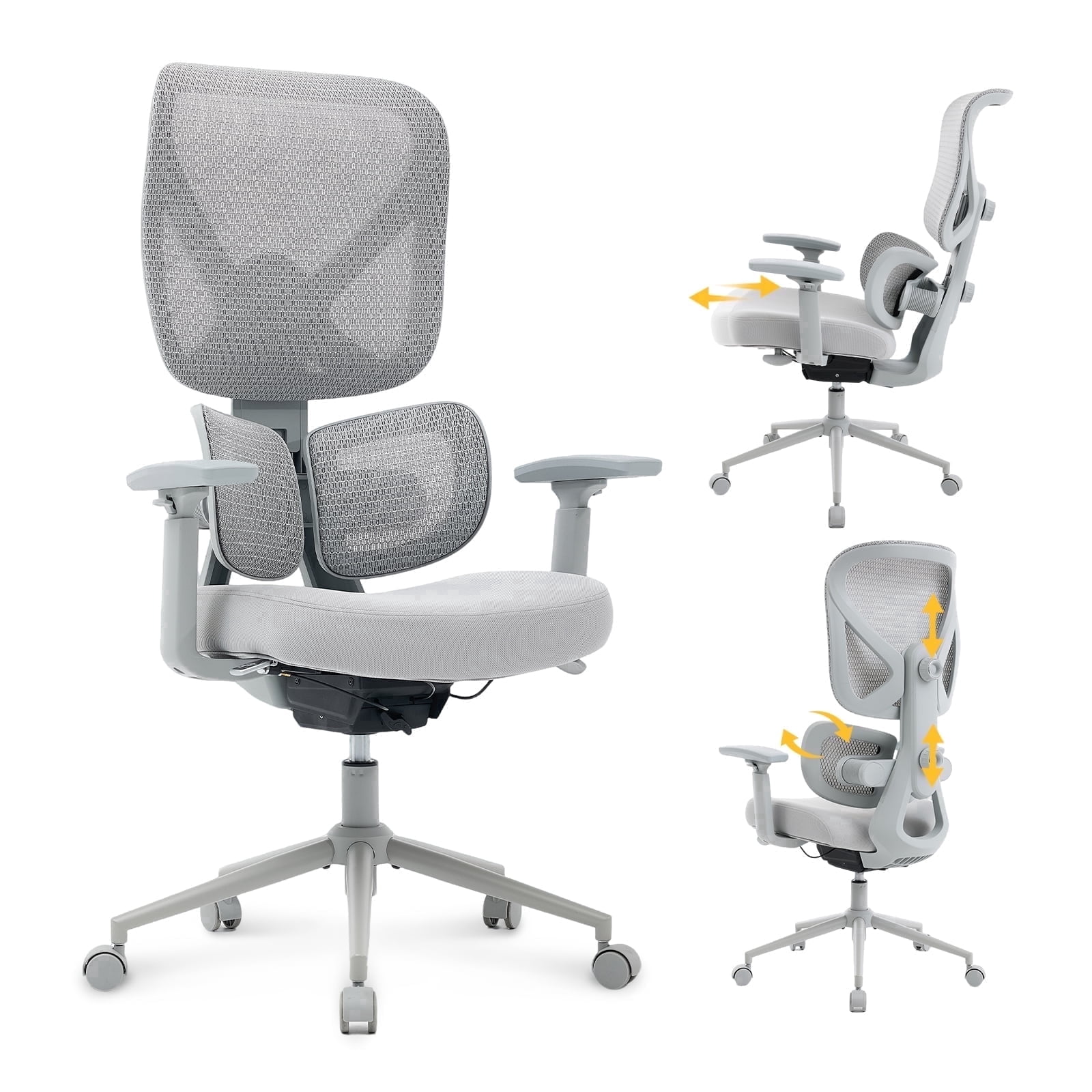 Nouhaus Morph, Black Mesh, Ergonomic High Back Desk Chair with 2-Zone Lumbar Support for Home Office & Gaming