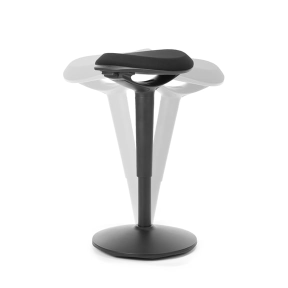 Nouhaus Poise Ergonomic Wobble Stool, Height Adjustable Standing Desk Stool Chair with 360°Rocking & Anti-slip Bottom, Black