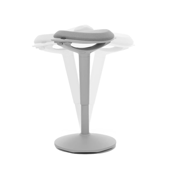 Nouhaus Poise Ergonomic Wobble Stool, Height Adjustable Standing Desk Stool Chair with 360°Rocking & Anti-slip Bottom, Gray