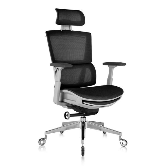 Nouhaus Rewind Ergonomic Office Chair with Footrest and Lumbar Support. Swivel Computer Chair, Rolling Home Office Desk Chairs with Wheels, Mesh High Back Task Chair, Comfortable Office Chair