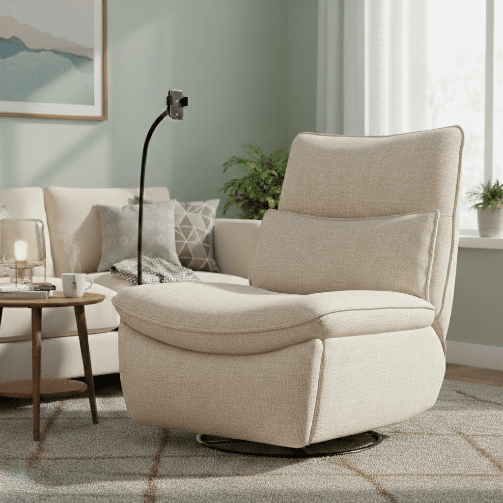 Snooze Rocker NOUHAUS Snooze Modern Recliner Electric Power Swivel Rocker with ...