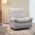 thumbnail image 1 of NOUHAUS Swivel Gray Fabric USB Charging Glider Recliner Rocking Function Nursery For Living Room, 1 of 10
