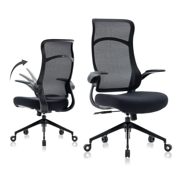 Nouhaus Wave Ergonomic Office Chair. Rolling Mesh Office Chair with Lumbar Support and Adjustable Arms. Comfortable Computer Chair, Home Office Desk Chairs, Task Chair or Gamer Chair