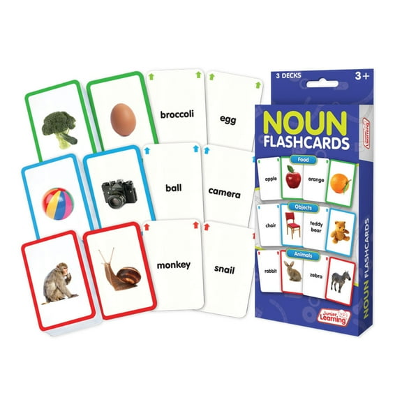 Noun Flashcards Junior Learning for Ages 3-4+, Kindergarten Learning,  Language Arts, Perfect for Home School, Educational Resources