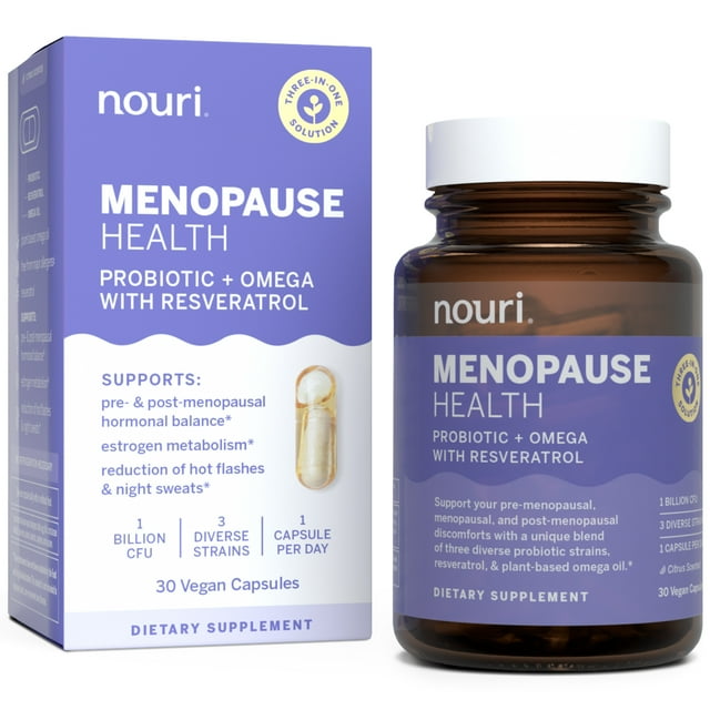 Nouri Menopause Health Probiotic with Omega and Resveratrol Vegan