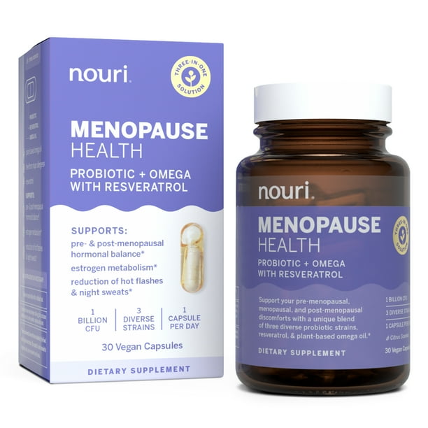 Nouri Menopause Health Probiotic with Omega and Resveratrol Vegan
