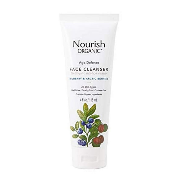 Nourish Organic Age Defense Face Cleanser Bilberry & Arctic Berries, 4 oz, 3 Pack