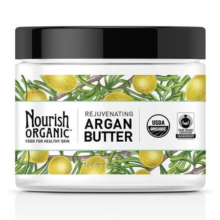 Nourish Organic Rejuvenating Argan Body Butter For Healthy Skin, 5.2 Oz, 2 Pack