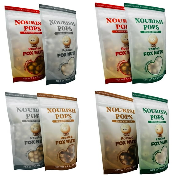 Nourish Pops | PACK OF 2 | Flavored Fox Nuts | Popped Water Lily Seeds | Makhana (Standard, Mexican + Honey)